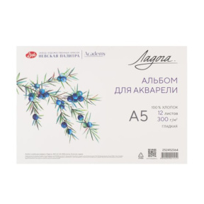 Альбом для акварели "Ладога" 300 г, A5, 12 листов