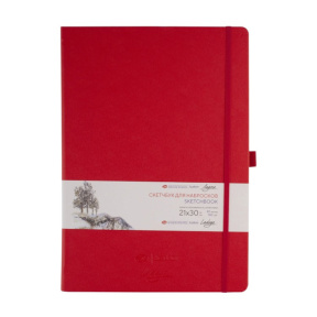 Sketchbook pentru schițe "Ladoga" 21x30cm 140g 80foi ivory, roșu cu elastic