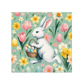 Șervețele din hârtie, 3 straturi, 33 × 33 cm, Iepuraș vesel, 20 buc.