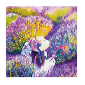 Șervețele din hârtie, 3 straturi, 33×33 cm, Apus de lavandă , 20 buc