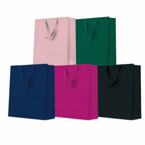 Pungă cadou premium medie, 20 × 25 × 10 cm, Monocolor Dark (mix, 5 modele)