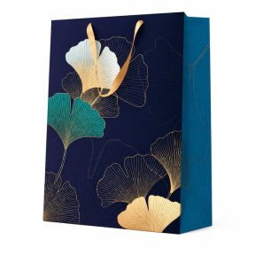 Pungă cadou premium (L), 26,5 × 33,5 × 13 cm, Stylish Ginko Accents