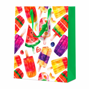 Pungă cadou standard mare, 26,5 × 33,5 × 13 cm, Ice Cream