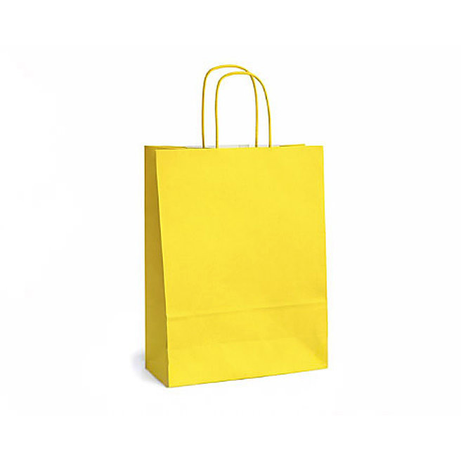 Pungă din hârtie kraft 22*10*32 сm. culoare galben