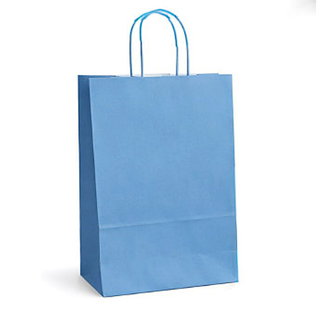 Pungă din hârtie kraft 22×10×32 cm, culoare albastru deschis
