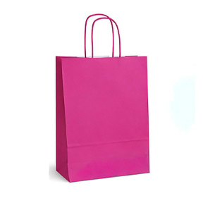 Pungă din hârtie kraft 18×8×25 cm, culoare fucsia.