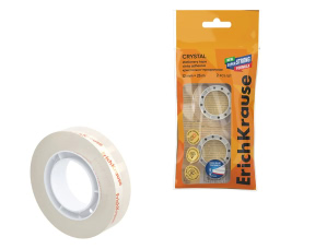 Bandă adezivă de birou 12 mm x 25 m ErichKrause Crystal, super-transparentă (ambalată câte 2 buc.)