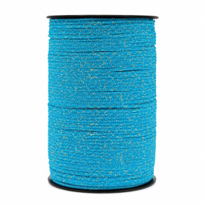 Șnur thailandez cu glitter 3 mm, 400 g, 200 m, albastru/auriu