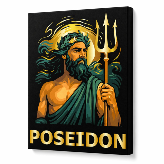 Poseidon, 30x40cm Black, pictura pe numere