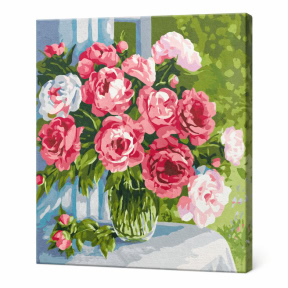 Домашние пионы, 30х40 см, картина по номерам
