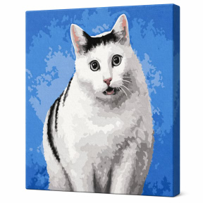 Pisica „A?”, 30x40cm, pictura pe numere