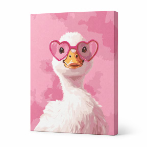 Ratusca cu ochelari roz,  30x40cm, Pictura pe numere