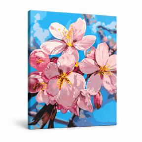 Inflorirea prunului, 40x50cm, pictura pe numere