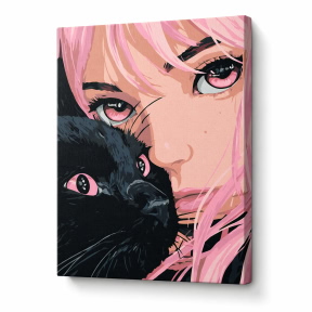 Secretul pupilelor roz, 40x50cm, pictura pe numere