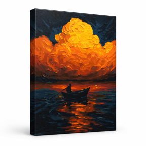 Linistea apusului inflacarat, 40x50cm, pictura pe numere