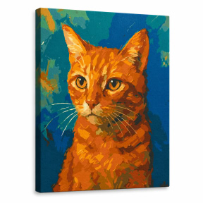 Pisica roscata, 40x50cm, pictura pe numere