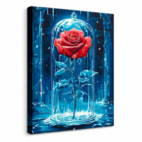 Trandafir de gheata, 40x50cm, pictura pe numere