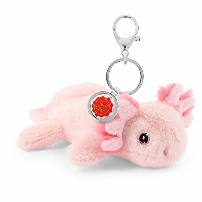 Jucarie moale breloc KeelToys, Lumea marina, Axolotl