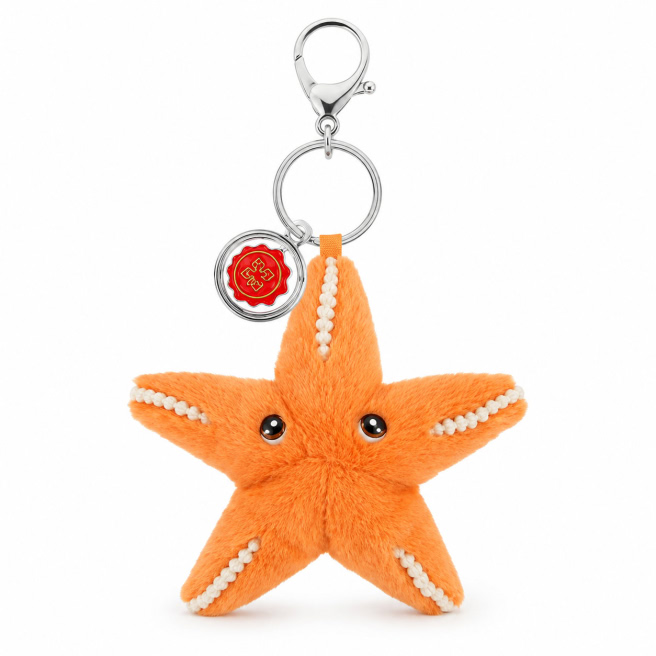 Jucarie moale breloc KeelToys, Lumea marina, Stea de mare