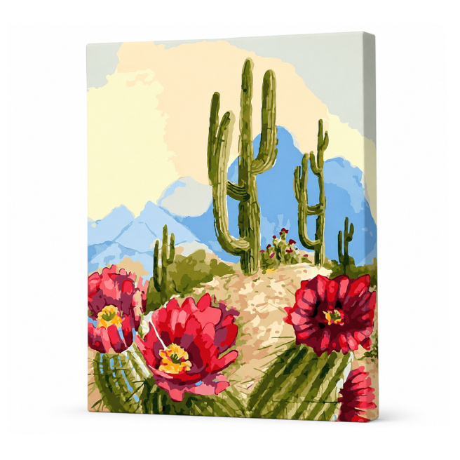 Cactuși, 30x40 cm, pictură pe numere