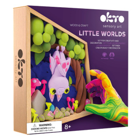 Tablou 3D cu plastilină ușoară Okto, 21×21 сm, Little Worlds "Bat"