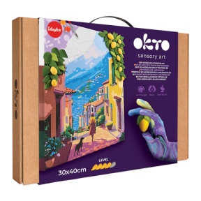 Tablou 3D din plastilină ușoară + tablou după numere Okto, 30×40 cm, Weekend cu lămâie