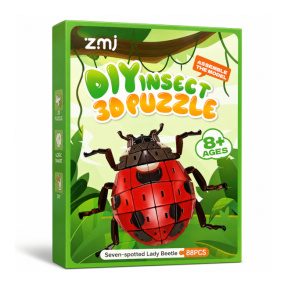 Puzzle 3D „Insectă” – Buburuză, 88 de piese