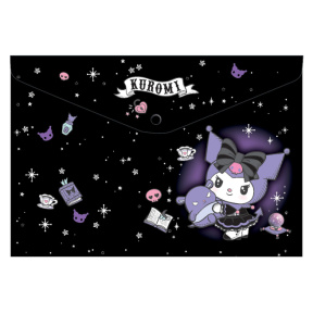 Папка-конверт A4 черный KUROMI, на кнопке