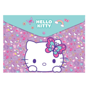 Папка-конверт A4 розовый HELLO KITTY, на кнопке