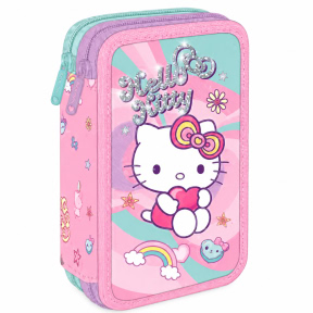 Penar școlar Hello Kitty, cu conținut, roz