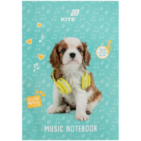 Caiet pentru partituri A4, Kite, Studio Pets, 20 pagini