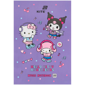 Caiet pentru partituri A4, Kite, Hello Kitty, 20 pagini