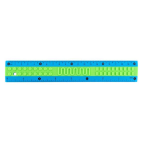 Riglă din plastic de 20 cm Kite Classic, albastru-verde