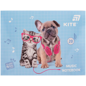 Caiet de partituri Kite, Studio Pets, A5, 20 pagini