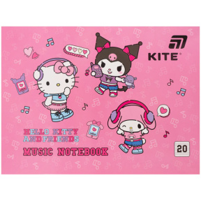 Caiet pentru partituri A5, Kite, Hello Kitty, 20 pagini