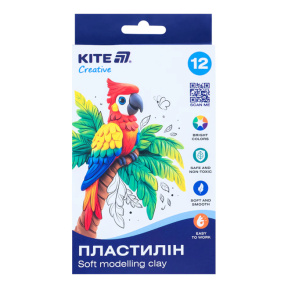 Plastilină din ceară, Kite Creative, 12 culori, 200 g.