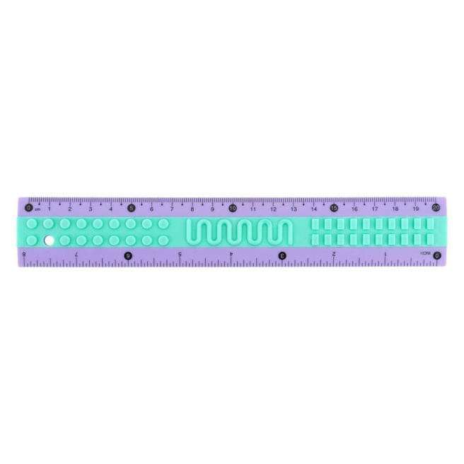 Riglă din plastic de 20 cm Kite Classic, violet-verde