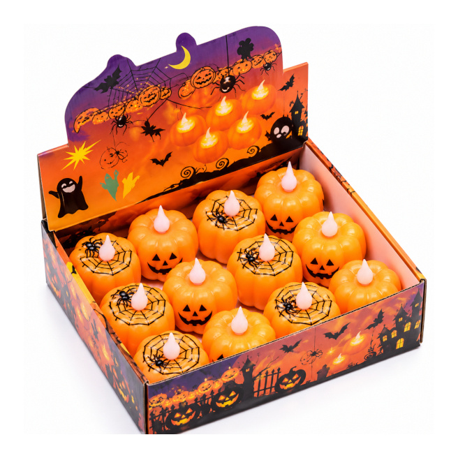 Lumânare LED de Halloween în formă de dovleac, 1 buc.