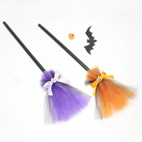 Mătură decorativă colorată de Halloween, 80 cm