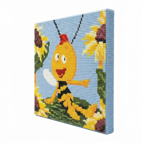 Пчелка и подсолнухи, 20x20 см, Алмазная мозаика