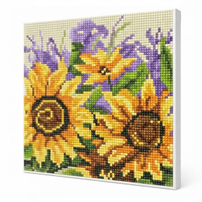 Подсолнухи, 20x20 см, Алмазная мозаика
