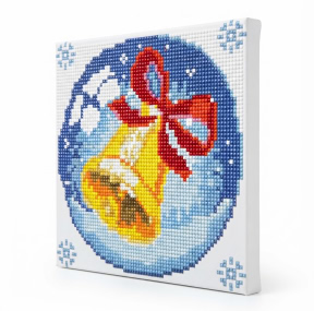 Рождественский колокольчик в шаре, 20x20 см, Алмазная мозаика
