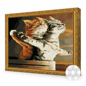 Кото-титаник, 40x50 см, алмазная мозаика квадратная