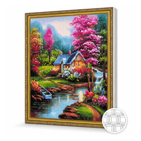 Тихий отдых в лесу, 40x50 см, алмазная мозаика квадратная