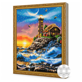 Far iluminat, 40x50 cm, mozaic cu diamante pătrate