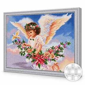 Ангелок в небесах, 40x50 см, алмазная мозаика квадратная