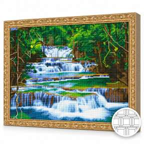 Лесенка водопада, 40x50 см, алмазная мозаика квадратная