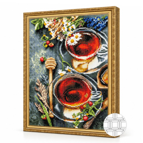 Чай с ромашкой, 40x50 см, алмазная мозаика квадратная
