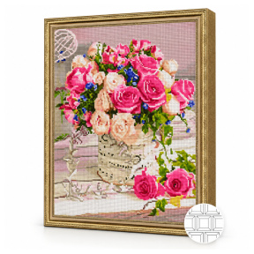 Розы в подарок, 40x50 см, алмазная мозаика квадратная