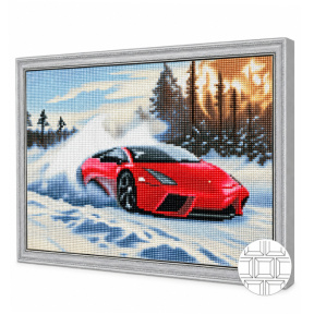 Drift de zăpadă, 40x50 cm, mozaic cu diamante pătrate
